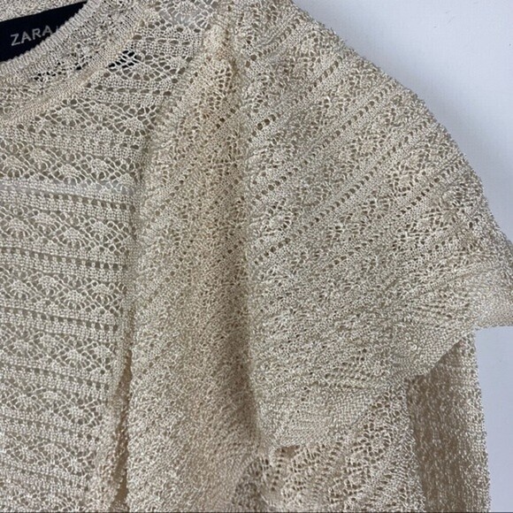 Zara Knit Long Sleeve Top Womens Small Crewneck Knit Ladies - Picture 5 of 12